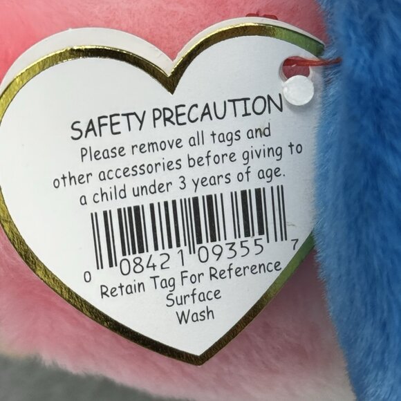 Vtg TY Beanie Buddies Lips Fish 1999 Multicolor Tie Dye Plush Stuffed Animal 13" - Picture 13 of 16